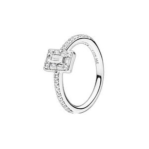 pandora sparkling square halo ring
